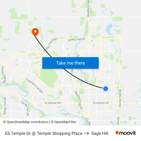Eb Temple Dr @ Temple Shopping Plaza to Sage Hill map