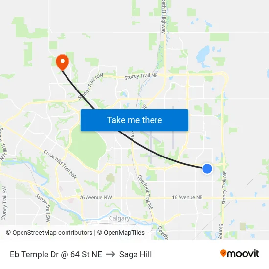 Eb Temple Dr @ 64 St NE to Sage Hill map