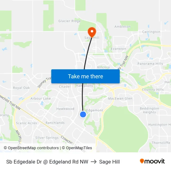 Sb Edgedale Dr @ Edgeland Rd NW to Sage Hill map