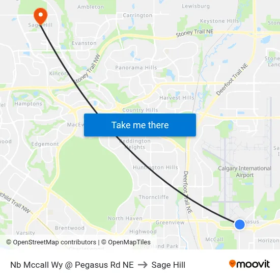 Nb Mccall Wy @ Pegasus Rd NE to Sage Hill map