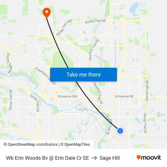 Wb Erin Woods Bv @ Erin Dale Cr SE to Sage Hill map