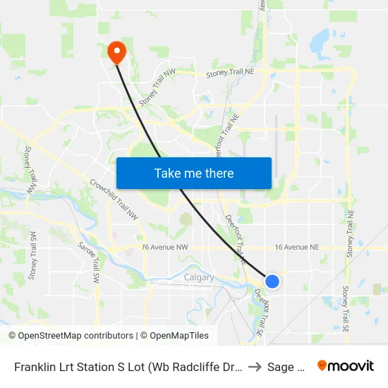 Franklin Lrt Station S Lot (Wb Radcliffe Dr Se) to Sage Hill map