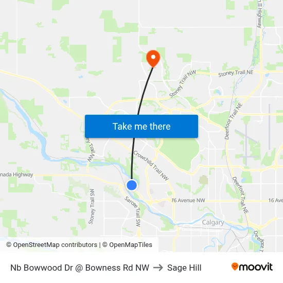 Nb Bowwood Dr @ Bowness Rd NW to Sage Hill map