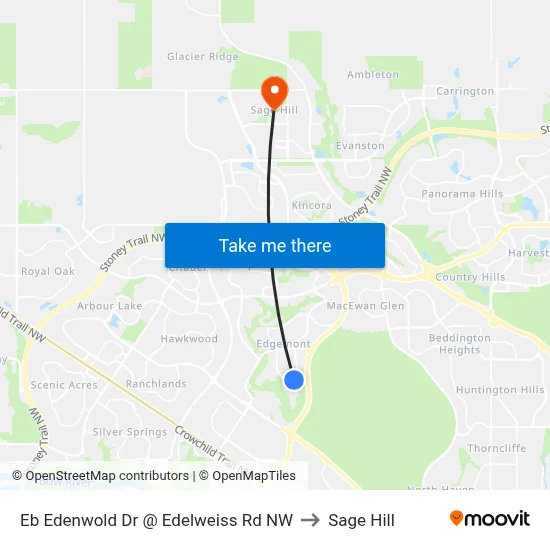 Eb Edenwold Dr @ Edelweiss Rd NW to Sage Hill map