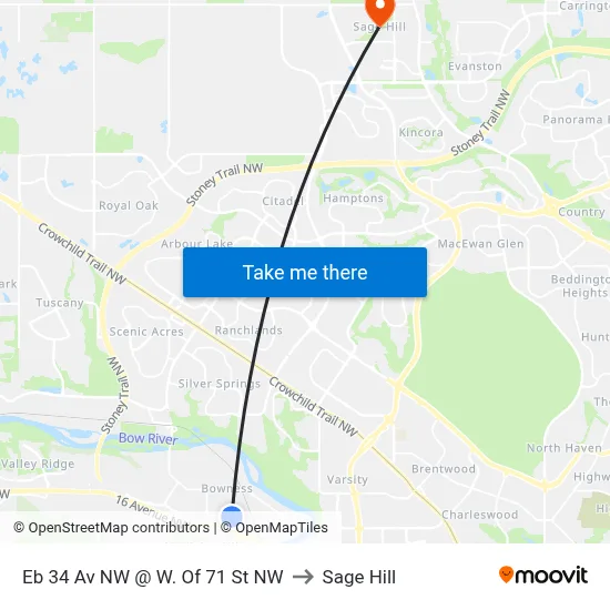Eb 34 Av NW @ W. Of 71 St NW to Sage Hill map
