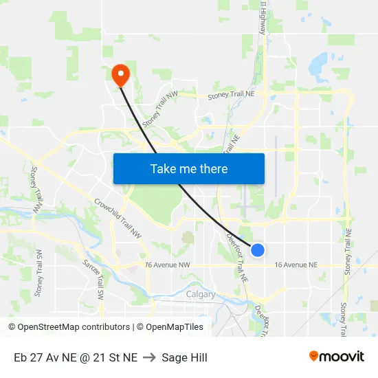 Eb 27 Av NE @ 21 St NE to Sage Hill map