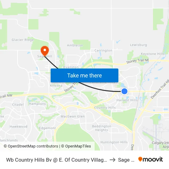 Wb Country Hills Bv @ E. Of Country Village Wy NE to Sage Hill map