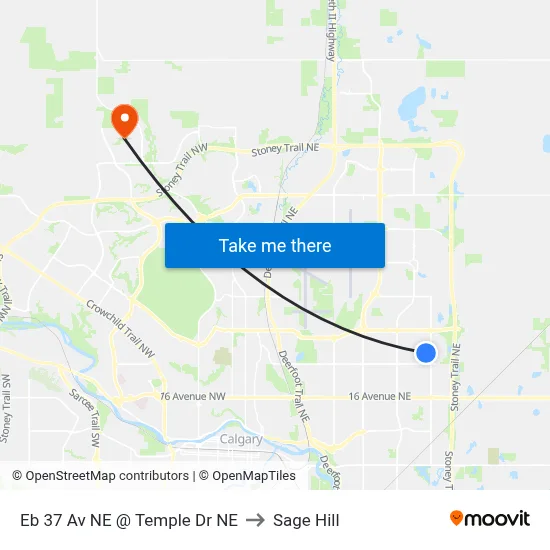 Eb 37 Av NE @ Temple Dr NE to Sage Hill map