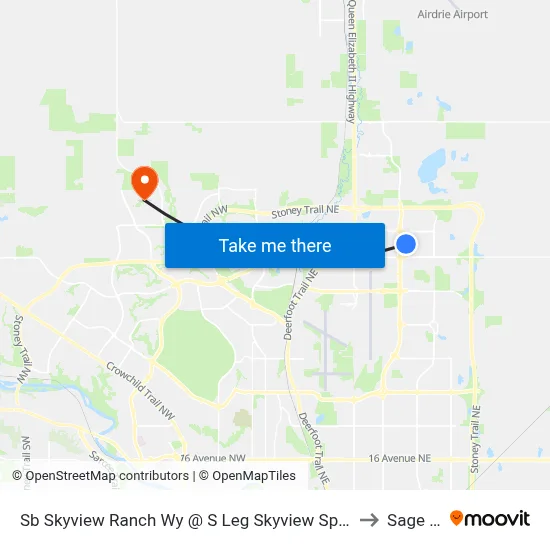 Sb Skyview Ranch Wy @ S Leg Skyview Springs Cr NE to Sage Hill map