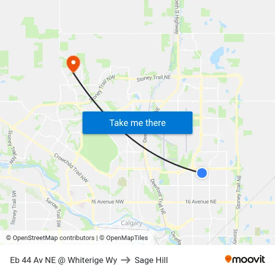 Eb 44 Av NE @ Whiterige Wy to Sage Hill map