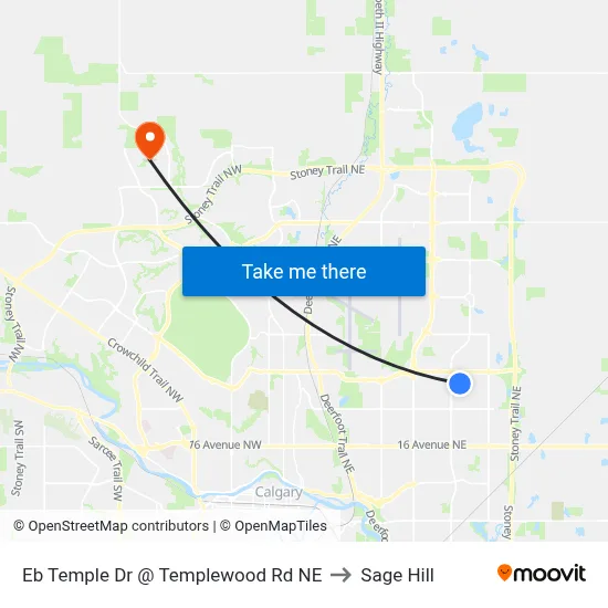 Eb Temple Dr @ Templewood Rd NE to Sage Hill map