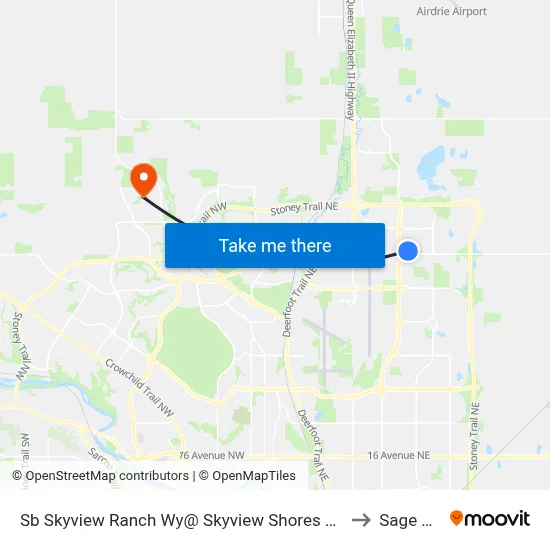 Sb Skyview Ranch Wy@ Skyview Shores Li NE to Sage Hill map