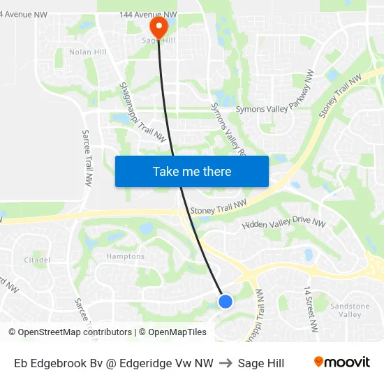 Eb Edgebrook Bv @ Edgeridge Vw NW to Sage Hill map