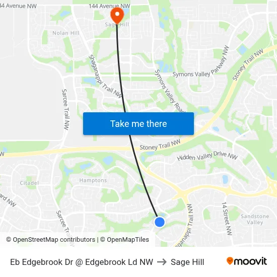 Eb Edgebrook Dr @ Edgebrook Ld NW to Sage Hill map