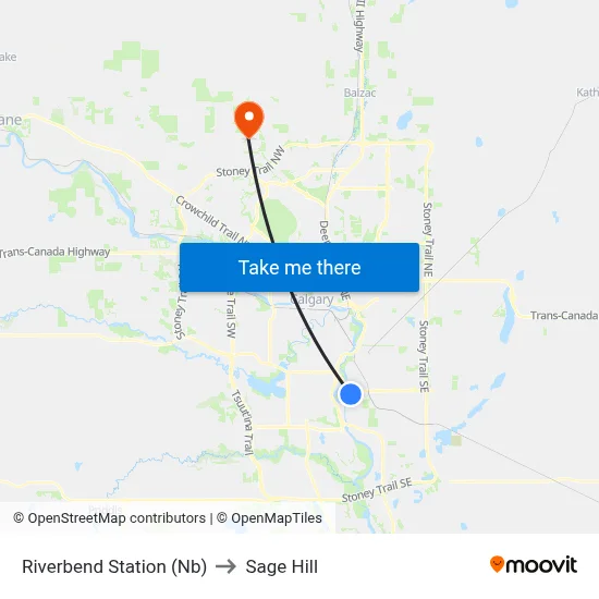 Riverbend Station (Nb) to Sage Hill map