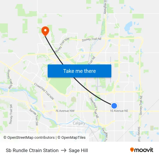 Sb Rundle Ctrain Station to Sage Hill map