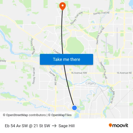 Eb 54 Av SW @ 21 St SW to Sage Hill map