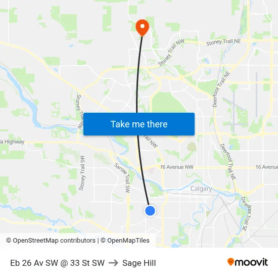 Eb 26 Av SW @ 33 St SW to Sage Hill map