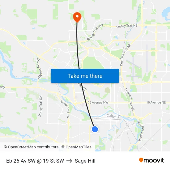 Eb 26 Av SW @ 19 St SW to Sage Hill map