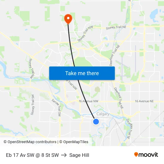 Eb 17 Av SW @ 8 St SW to Sage Hill map
