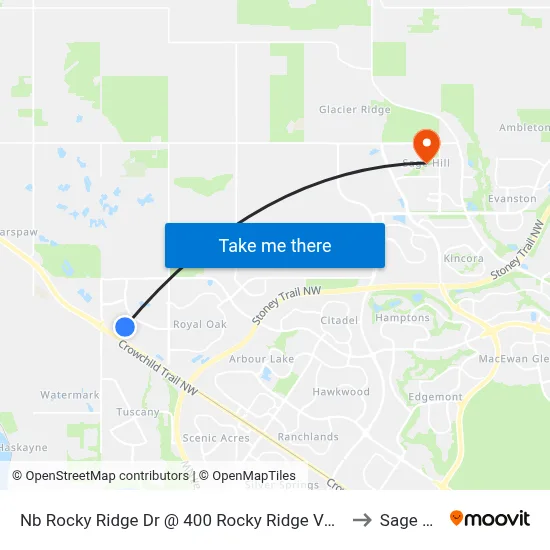 Nb Rocky Ridge Dr @ 400 Rocky Ridge  Vw NW to Sage Hill map