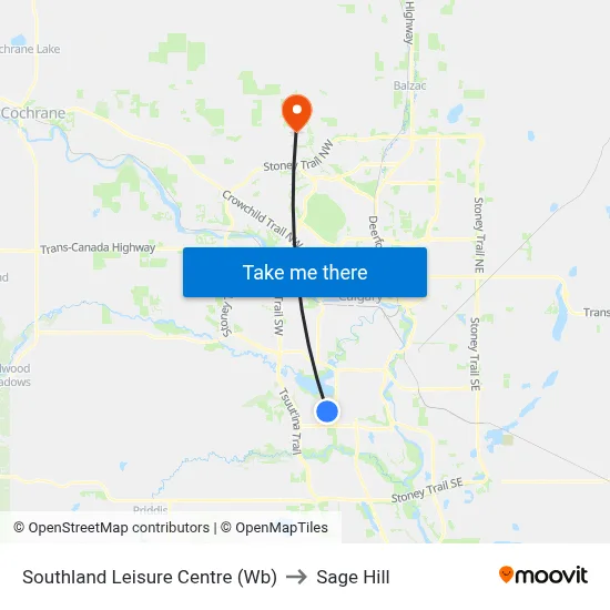 Southland Leisure Centre (Wb) to Sage Hill map