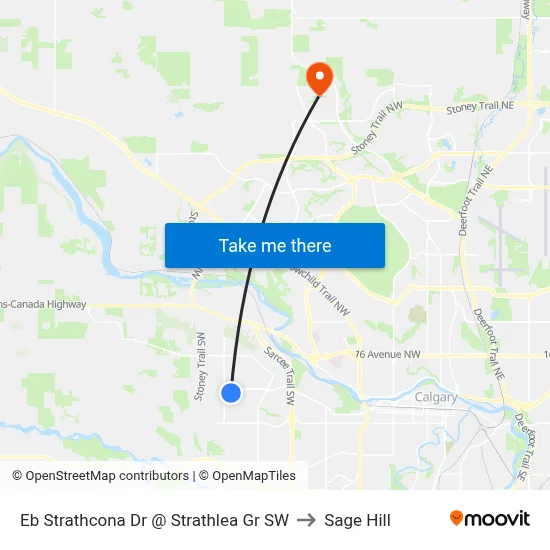Eb Strathcona Dr @ Strathlea Gr SW to Sage Hill map
