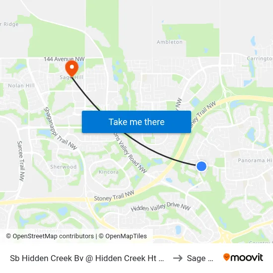 Sb Hidden Creek Bv @ Hidden Creek Ht NW to Sage Hill map