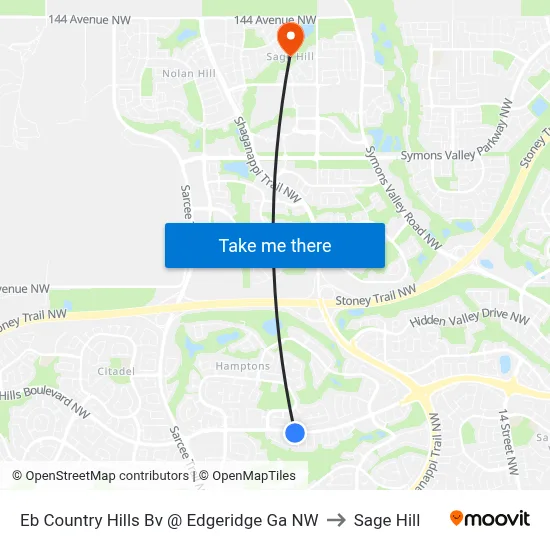 Eb Country Hills Bv @ Edgeridge Ga NW to Sage Hill map