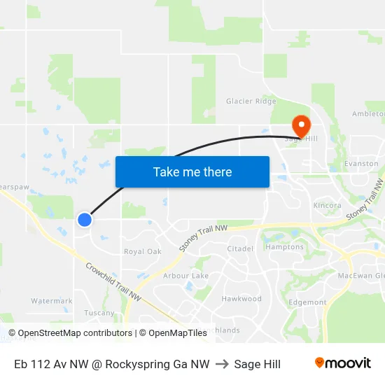 Eb 112 Av NW @ Rockyspring Ga NW to Sage Hill map