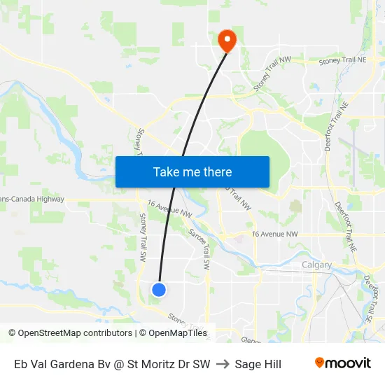 Eb Val Gardena Bv @ St Moritz Dr SW to Sage Hill map