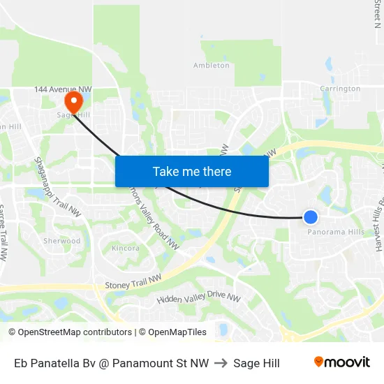 Eb Panatella Bv @ Panamount St NW to Sage Hill map