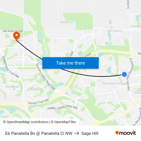 Eb Panatella Bv @ Panatella Ci NW to Sage Hill map