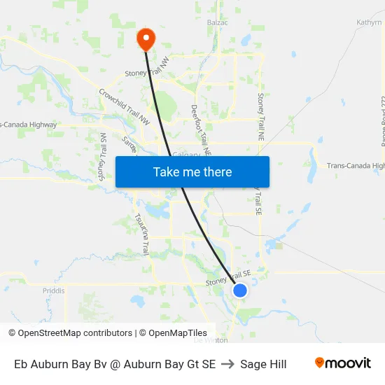 Eb Auburn Bay Bv @ Auburn Bay Gt SE to Sage Hill map