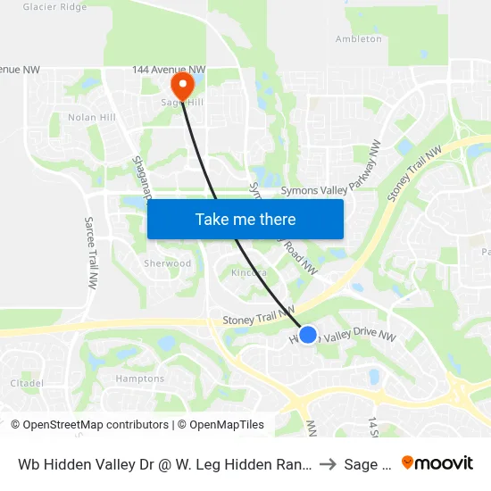 Wb Hidden Valley Dr @ W. Leg Hidden Ranch Cr NW to Sage Hill map