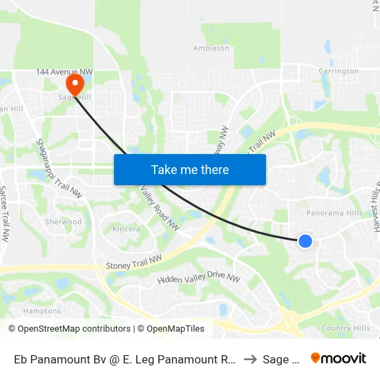 Eb Panamount Bv @ E. Leg Panamount Rd NW to Sage Hill map