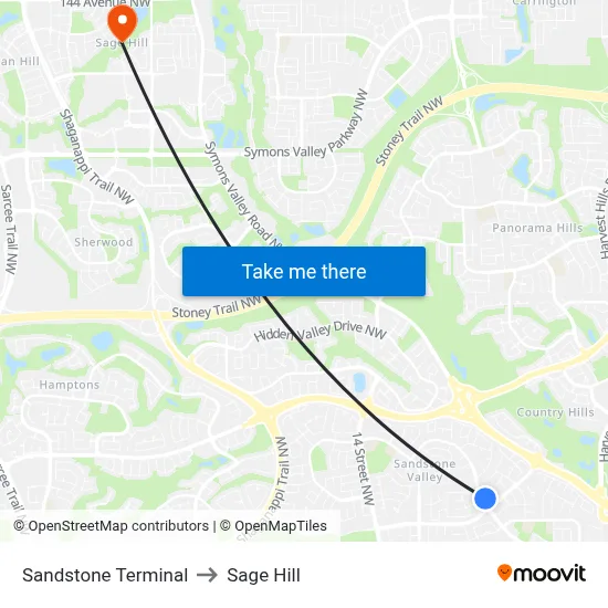 Sandstone Terminal to Sage Hill map