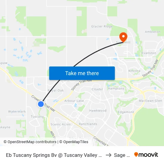 Eb Tuscany Springs Bv @ Tuscany Valley Vw NW to Sage Hill map