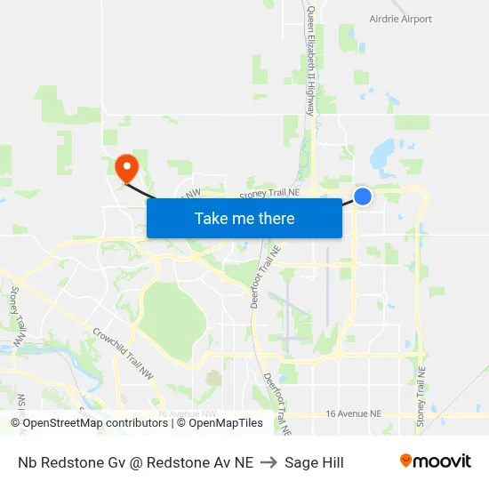 Nb  Redstone Gv @  Redstone Av NE to Sage Hill map