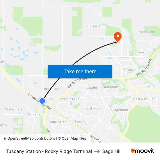 Tuscany Station - Rocky Ridge Terminal to Sage Hill map