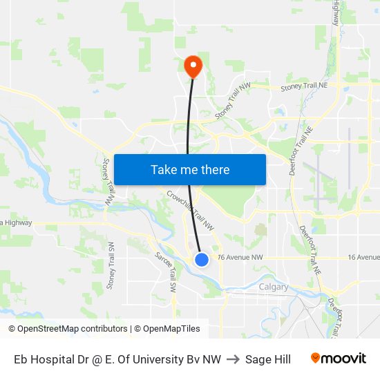 Eb Hospital Dr @ E. Of University Bv NW to Sage Hill map