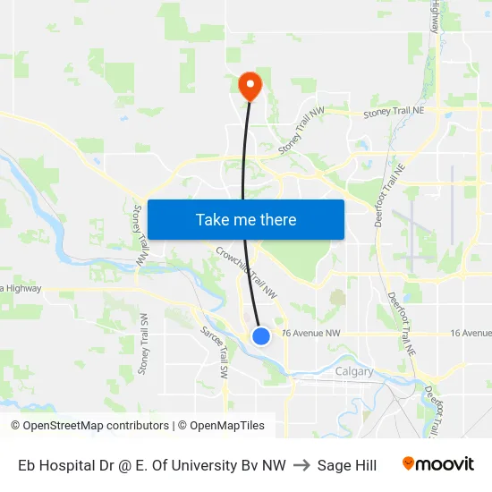 Eb Hospital Dr @ E. Of University Bv NW to Sage Hill map