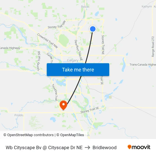 Wb Cityscape Bv @ Cityscape Dr NE to Bridlewood map