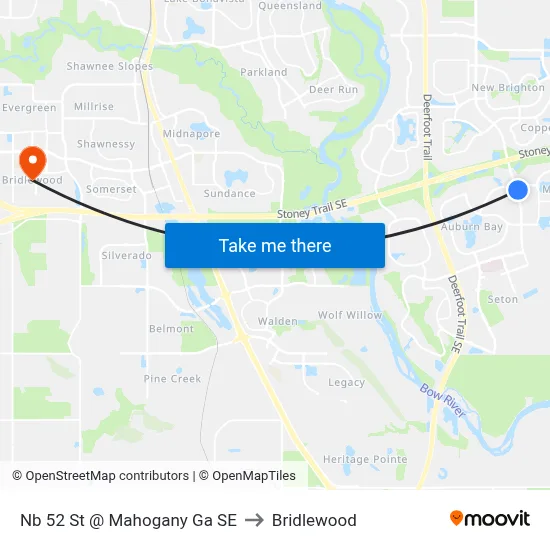 Nb 52 St @ Mahogany Ga SE to Bridlewood map