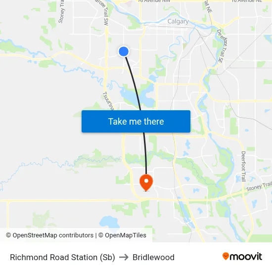 Richmond Road Station (Sb) to Bridlewood map