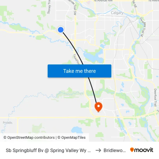 Sb Springbluff Bv @ Spring Valley Wy SW to Bridlewood map