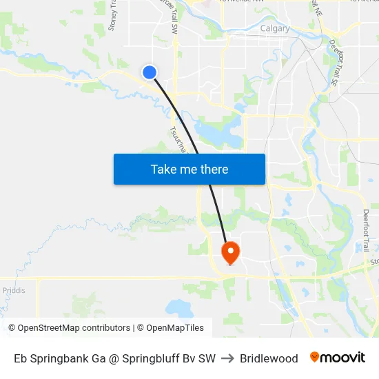 Eb Springbank Ga @ Springbluff Bv SW to Bridlewood map