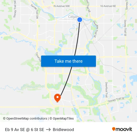 Eb 9 Av SE @ 6 St SE to Bridlewood map