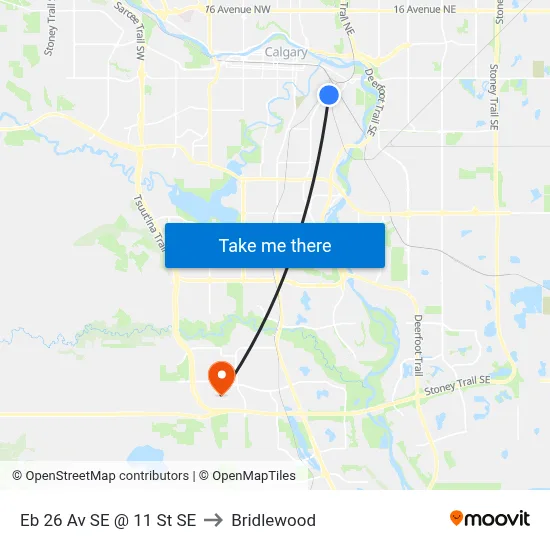 Eb 26 Av SE @ 11 St SE to Bridlewood map