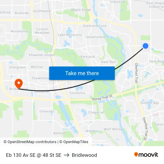Eb 130 Av SE @ 48 St SE to Bridlewood map